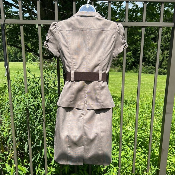 NWOT BCX 2 Piece Brown Dress & Jacket Suit with Belts Size 5 / M - Picture 10 of 16